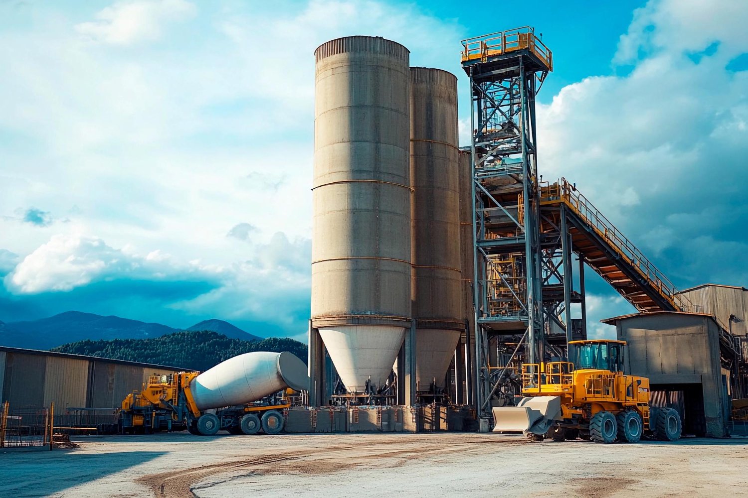 Plant imagery illustrating concrete production
